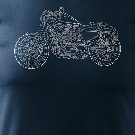 HARLEY ROADSTER pánské námořnicky modré tričko na motorku REGULAR
