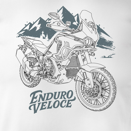 MV Agusta Enduro Veloce pánské bílá tričko s motivem motorky