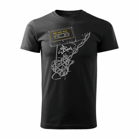 Výprodej - pánské tričko s kytarou černé REGULAR
