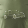 VW Golf 4 auto tričko Golf 4 pánské khaki REGULAR