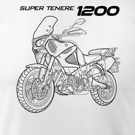 Yamaha Super Tenere 1200 pánské tričko na motorku bílé REGULAR