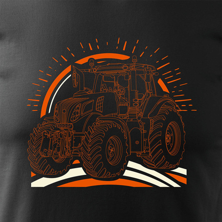 New Holland pánské tričko s traktorem černé REGULAR