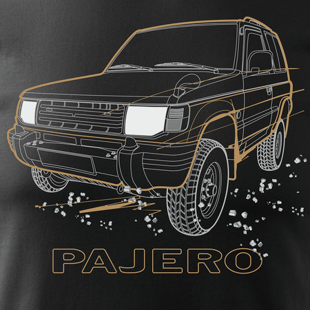 Mitsubishi Pajero Jeep 4x4 pánské tričko černé REGULAR