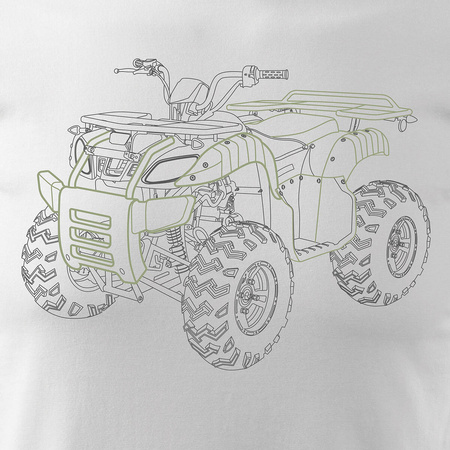 Quad ATV Off Road Cross on Quad ATV Tričko pro muže bílé REGULAR