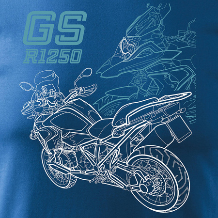 BMW GS 1250 ADVENTURE pánské tričko na motorku modré REGULAR