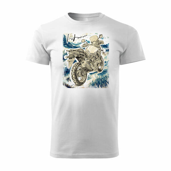 Suzuki V-strom Vstrom DL 650 XT pánské tričko na motorku bílé REGULAR