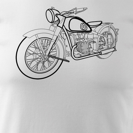 M72 Dnepr Ural pánské tričko na motorku bílé REGULAR