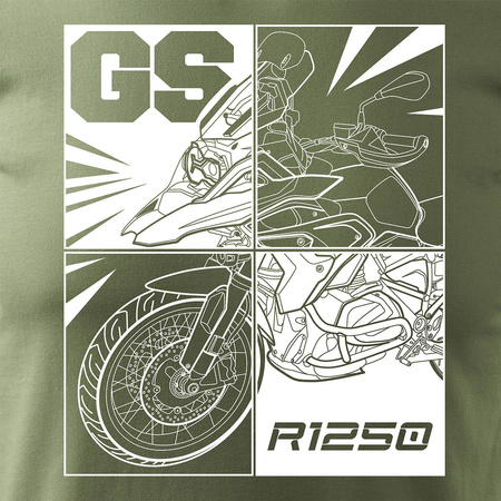 BMW GS 1250 ADVENTURE pánské khaki tričko REGULAR motorka motorka