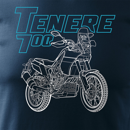Yamaha Tenere 700 pánské námořnicky modré tričko na motorku REGULAR