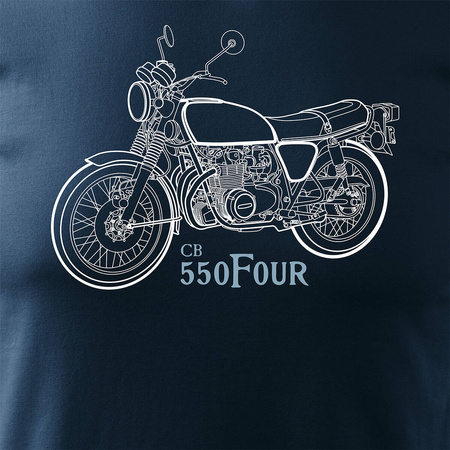 Honda 550 Four legend pánské námořnicky modré tričko na motorku REGULAR