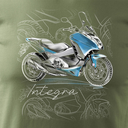 Honda Integra pánské khaki tričko REGULAR na motorku