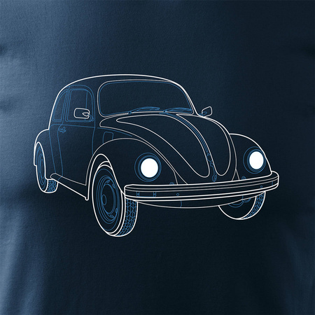 VW Beetle hrbáč auto tričko pánské tmavě modré REGULAR