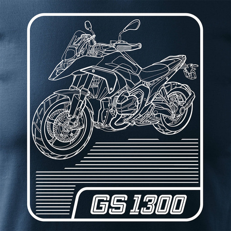 Tričko s motorkou BMW GS R 1300 sběratelská motorka pro muže tmavě modrá REGULAR