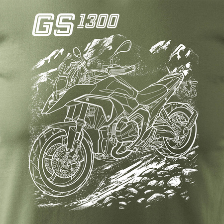Motorka tričko BMW GS R 1300 sběratelské pánské khaki REGULAR