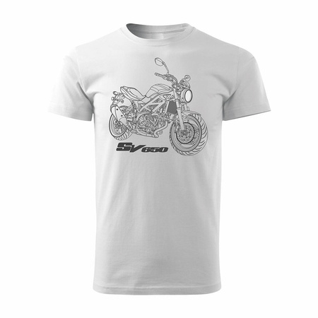 SUZUKI SV 650 pánské tričko na motorku bílá REGULAR