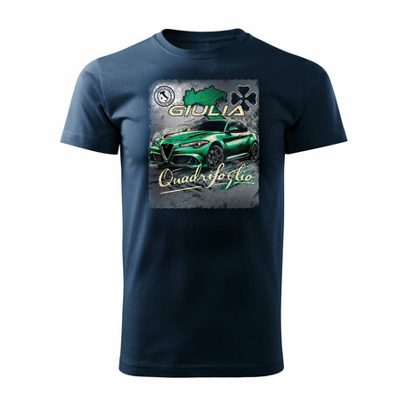 Alfa Romeo Giulia Quadrifoglio pánské tmavě modré tričko s motivem auta REGULAR
