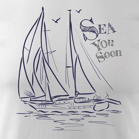 Pánské tričko s plachetnicí bílá REGULAR