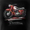 Pannonia pánské tričko na motorku černé REGULAR