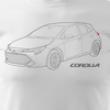 Toyota Corolla pánské tričko s motivem auta bílé REGULAR