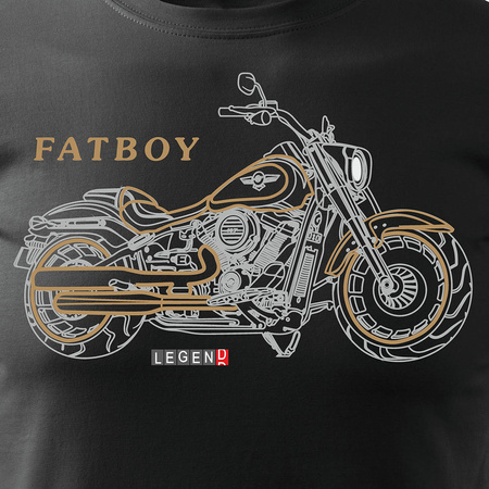 HARLEY DAVIDSON FATBOY pánské tričko na motorce černé REGULAR