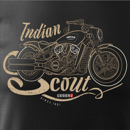 Indian Scout Bobber pánské tričko na motorku černé REGULAR