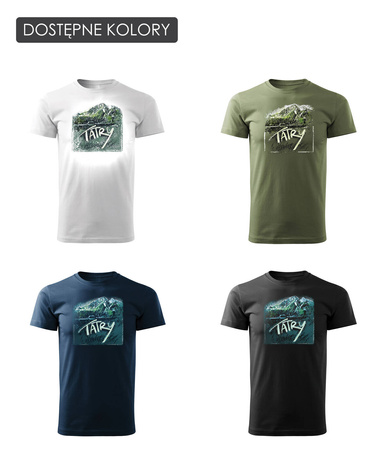 Tričko s motivem hor Tatry Slovensko pánské trekkingové černé REGULAR