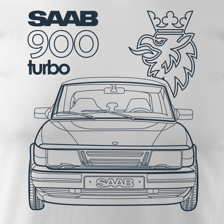 SAAB 900 Turbo saab krokodýl auto tričko pánské bílé