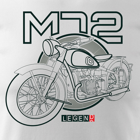 M72 Dnepr Ural pánské tričko na motorku bílé REGULAR