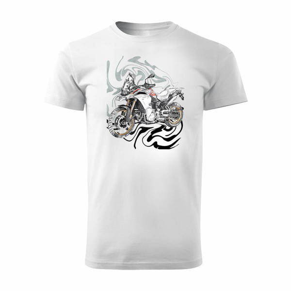 BMW GS F850 pánské tričko na motorku bílá