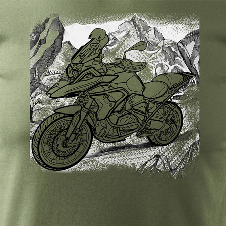 BMW GS 1250 ADVENTURE pánské khaki tričko REGULAR motorka motorka