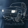 Mitsubishi Pajero Jeep 4x4 pánské tmavě modré tričko REGULAR s motivem auta