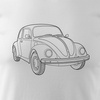 VW Beetle hrbáč auto tričko pánské bílé REGULAR