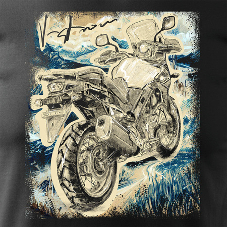 Suzuki V-strom Vstrom DL 650 XT pánské tričko na motorku černé REGULAR