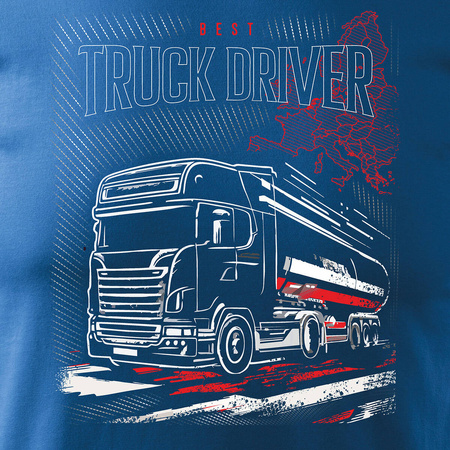 Tričko s náklaďákem Scania silo dárek pro řidiče kamionu TIR pánské modré REGULAR