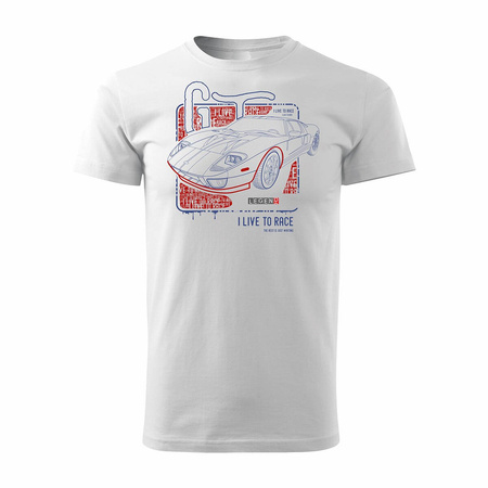 Automobilové tričko s autem Ford GT pánské bílé REGULAR