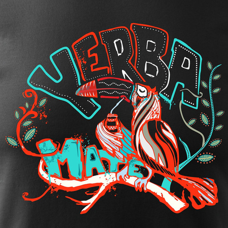 Tričko s tukanem Yerba Mate pánské černé REGULAR