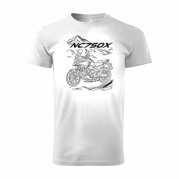 Honda NC 750 X NC750X pánské tričko na motorku bílé REGULAR