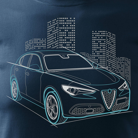Alfa Romeo Stelvio pánské tmavě modré tričko s motivem auta REGULAR