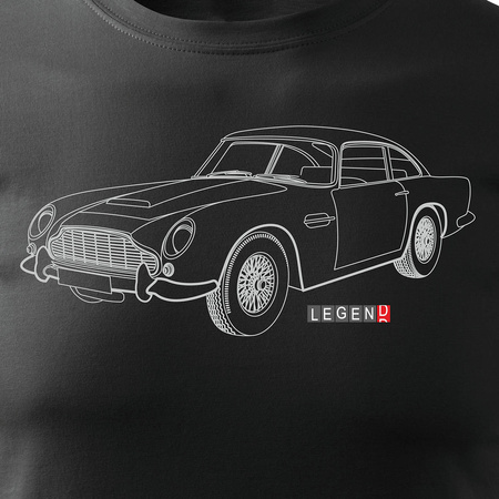 Aston Martin DB5 super agent pánské automobilové tričko černé REGULAR