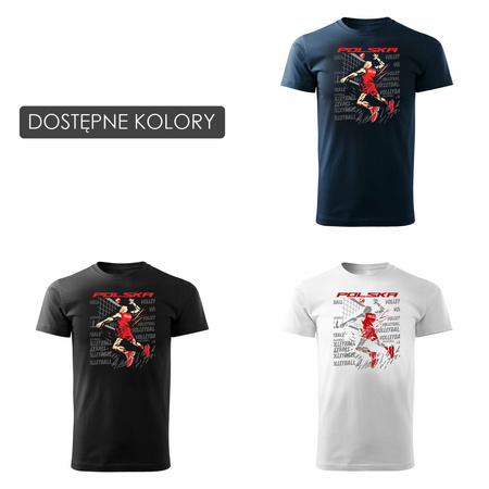 Polské volejbalové tričko pro volejbalové fanoušky Volejbal pánské bílé REGULAR